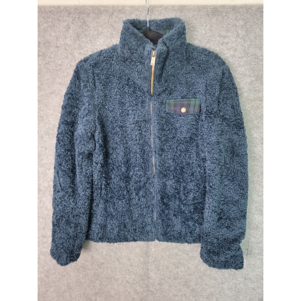 Pendleton Jacket Womens Small Blue Deep Pile Sherpa Full Zip Fleece P1558